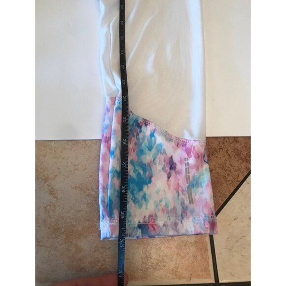 pbx pro pink and blue cotton candy like print athletic leggings size small - Picture 12 of 12